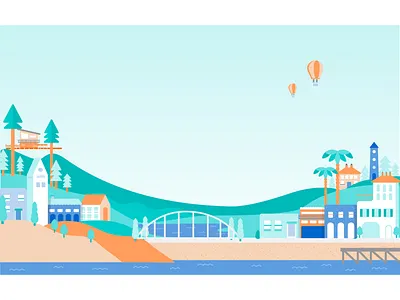 homepage cityscape 01 beach cityscape illustration illustrator vacation vector art