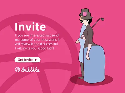 Dribbble Invite flat typography