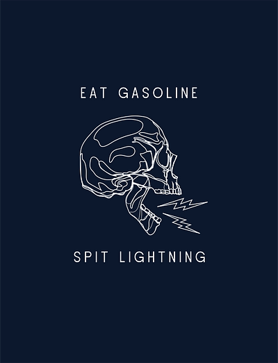 spit lightning branding eat gasoline illustration lightning lightning bolt line lineart skull spit white