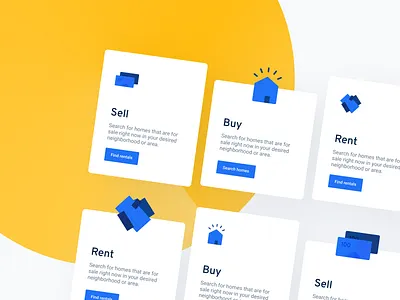 Card UI for Real Estate Website app branding cards clean concept design element icon icon set illustration illustrator interface minimal product ui ux vector web webdesign website