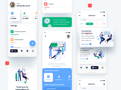 Investment app using Babol Illustrations app business design exploration finance financial graphicdunk icon illustration investment loan saving ui