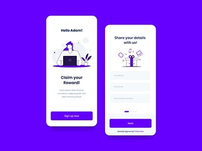 App Sign up animation app typography ui ux