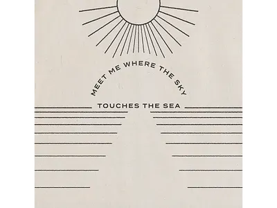 Meet Me Where The Sky Touches The Sea design linework monoline