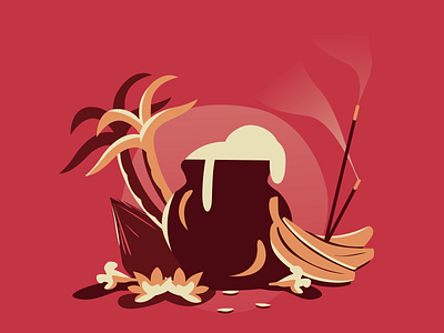 Happy Pongal adobe illustrator app art artwork concept crazydes design illustration