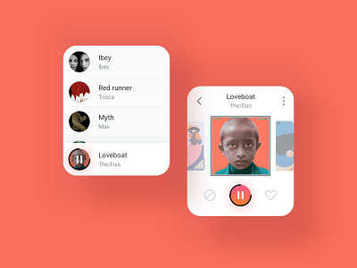 Daily UI 009 Music Player app application dailyui design minimal music musicplayer player simple smartwatch soundcloud spotify ui ux watch watchapp