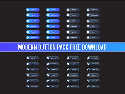 Modern Web Button Free download button button animation button design button pack button states button ui button vector fazle rabbe free button pack graphic design rabbidesigner ui