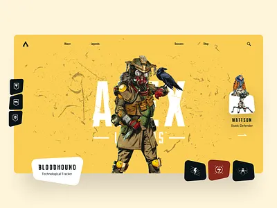 APEX apex legends battle royale games colors game header interaction landing page minimal ui uidesign ux webdesign website