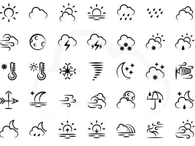 Weather Icons adobe illustrator app design flat iconpack icons illustration illustrator vector weather