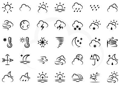 Weather Icons adobe illustrator app design flat iconpack icons illustration illustrator vector weather