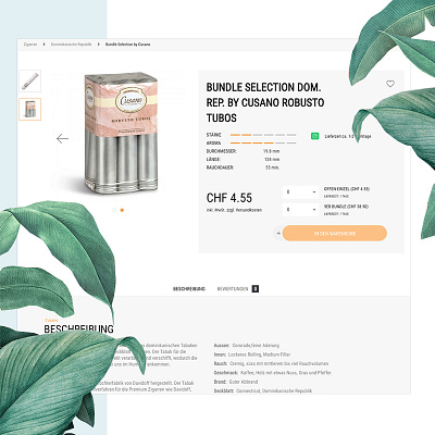 Redesign for a cigar shop cigar cigarette clean ecommerce graphic illustration minimal shop shopping shopping cart shopware uidesign uxdesign webdesign