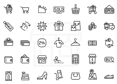 Shopping Icons adobe illustrator app design flat iconpack icons illustration illustrator shopping shoppingicons vector