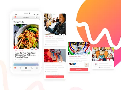 Whatshot app - Feed Cards app branding design guide interface ios local guide mobile product design trending typography ui ux whatshot