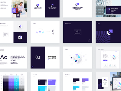 UpCrunch BrandBook brand brand guide brand guidelines brand identity design brandbook branding clean color palette design system identity system manual mark style guide typography ui unfold