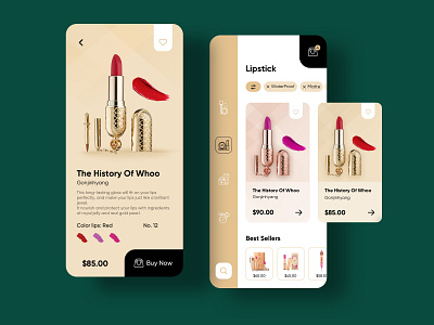 Cosmetics and Beauty App app beauty beauty app beauty salon cosmetic design ecommerce lipstick makeup minimal online shop product product card shop ui uidesign uiux uxdesign