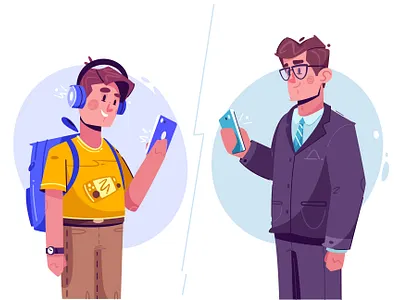 Online shopping | Joom art business cartoon character character design chat design flat funny illustration kid mobile mobile app online schoolboy shopping tech vector