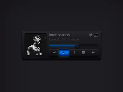 Daily_009 blue concept dailyui dark ui design music player service skeumorphism style ui ux