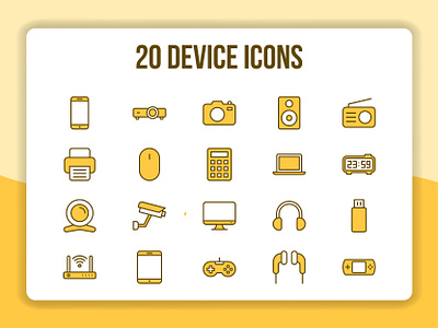 20 Device Icons design flat icon illustration ui ux vector web website
