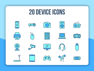 20 Device Icons app design flat icon illustration minimal ui vector web website