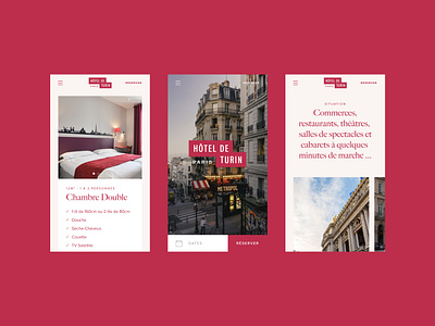 Hôtel de Turin #4 branding clean design grid homepage hotel layout menu minimal mobile mobile ui responsive simple typography ui design web web design website