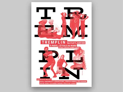 Tremplin affiche danse illustration poster trame typographie