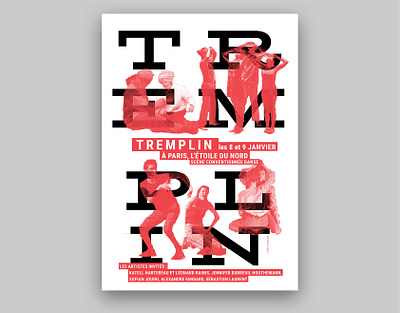 Tremplin affiche danse illustration poster trame typographie