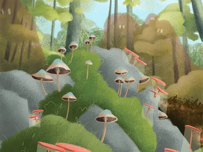 Forest affinity designer childhood week children book illustration childrens book childrens illustration digital digital paint digital painting fairytales illustration nature nature illustration