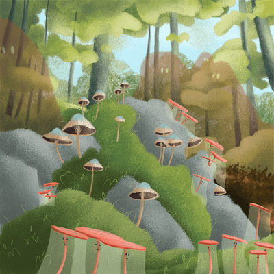 Forest affinity designer childhood week children book illustration childrens book childrens illustration digital digital paint digital painting fairytales illustration nature nature illustration
