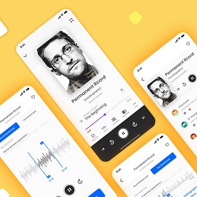 Audio Book iOS Application adobexd audio app audiobook brand branding clean design figma flat illustration ios minimal mobile app design sketch ui user experience user research ux web website