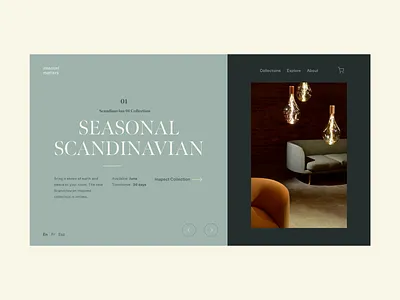 Interior Design Webpage experiment blue broken grid minimal scandinavian typography ui webdesign webpage