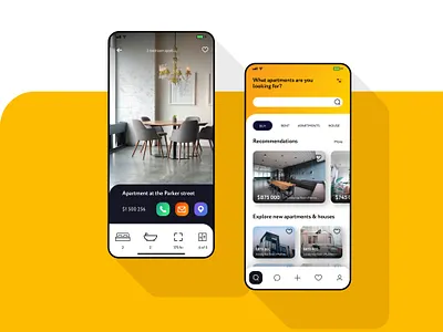 Real Estate App - UI/UX app design application application design application ui design graphic design interaction interaction design interactive interface interface design interface designer interfaces minimal minimalism ui ui ux ui design uidesign yellow