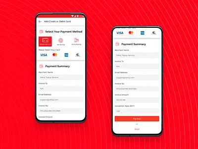 Payment Method - Mobile App add card bank banking billing credit card debit card digital wallet interface design internet banking master card mobile app mobile banking net banking payment payment app payment gateway payment method payment ui sohoj visa card