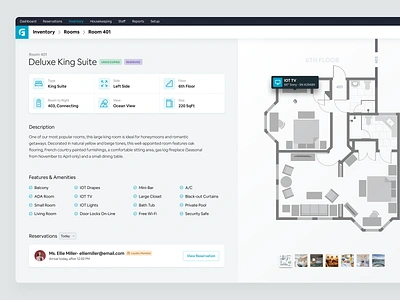 Guestfront - Hospitality Software Room Inventory book booking branding dashboard design guest hotel inventory manage management product reservation software ui user user experience user interface ux web website