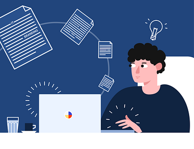 Medium ⭐ character coffee illustraion illustration it laptop man medium vector web work writer