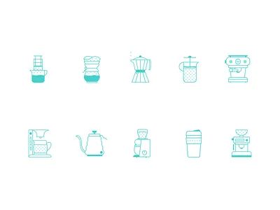 Coffee Icons Set design firstshot icon illustration web