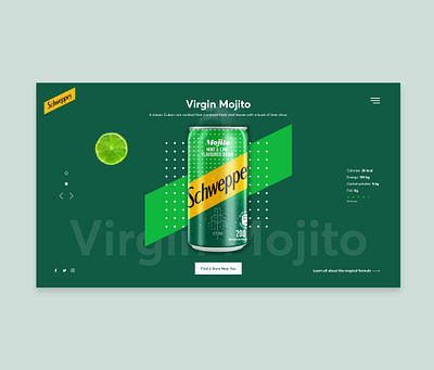 Landing page exploration for Schweppes design flat ui web website