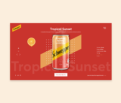 Landing page exploration for Schweppes design flat ui web website