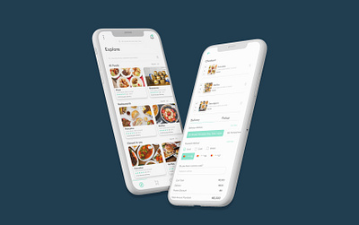 Food Ordering App Mockup design flat mobile ui