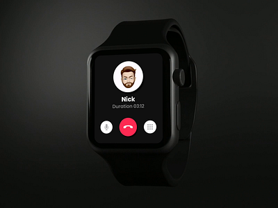 Animation for Apple Watch animated gif animation app apple applicaiton application art black call design emoji gif minimal mock up mockup sketch ui ux uxui watch