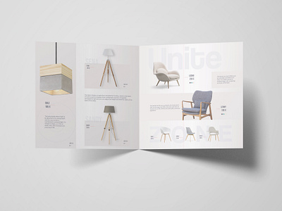 "UNITE" furniture brochure branding design brochure catalog furniture mockup