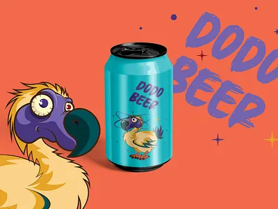 Dodo Beer - Beverage Design beer beer can beverage beverage design bird can cartoon cartooning character characterdesign dodo dribbble weekly warm up galaxy illustration mauritius planet space stars weeklywarmup