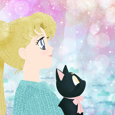 Sailor Moon anime childrens book childrens book illustration childrens illustration digital art drawing feminine illustration photoshop art procreate sailor moon