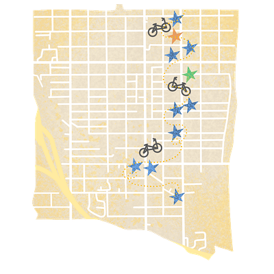 City of South Tuscon Bicycle Event digital art drawing editorial illustration map photoshop art procreate