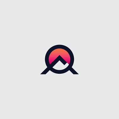 A Mountain app brand identity design flat icon illustration logo minimal modern logo