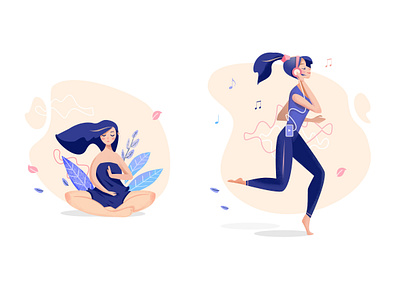 calm & energy character design illustration vector