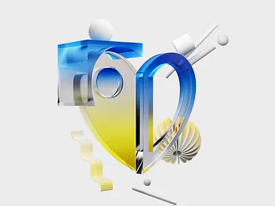 Designers against war 3d animation art branding c4d glass graphic design heart illustration love motion motion graphics natural nft nowar peace redshift simple ukraine