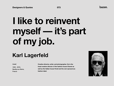 Quote - Karl Lagerfeld design advice design quote design quotes design tip design tips inspiration inspirational quote motivation motivational motivational quotes product design quote quote design quotes tips ui ui design ux ux design uxui