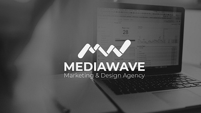 MediaWave | Logo branding design flat logo minimal