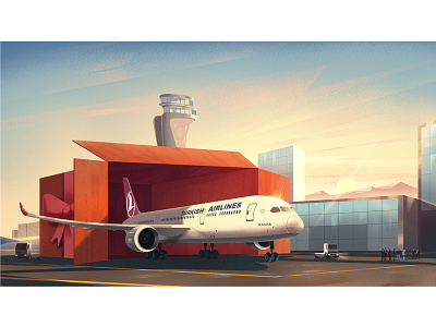 Turkish Airlines Illustrations 03 artwork background color conceptart design digital art digitalart illustration landscape nature