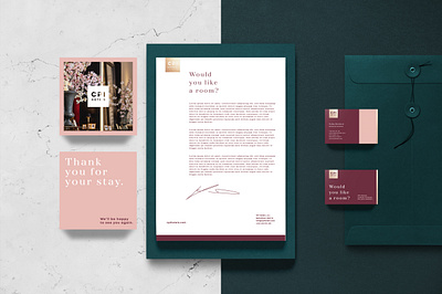 CPI Hotels branding branding and identity business card complimentcard design hotel logo paper