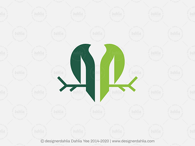 Letter M Birds Logo brand identity branding green logo initials letter logo letter m birds letter m logo letter mark logos lettermark logo design logo for sale monogram nature logo